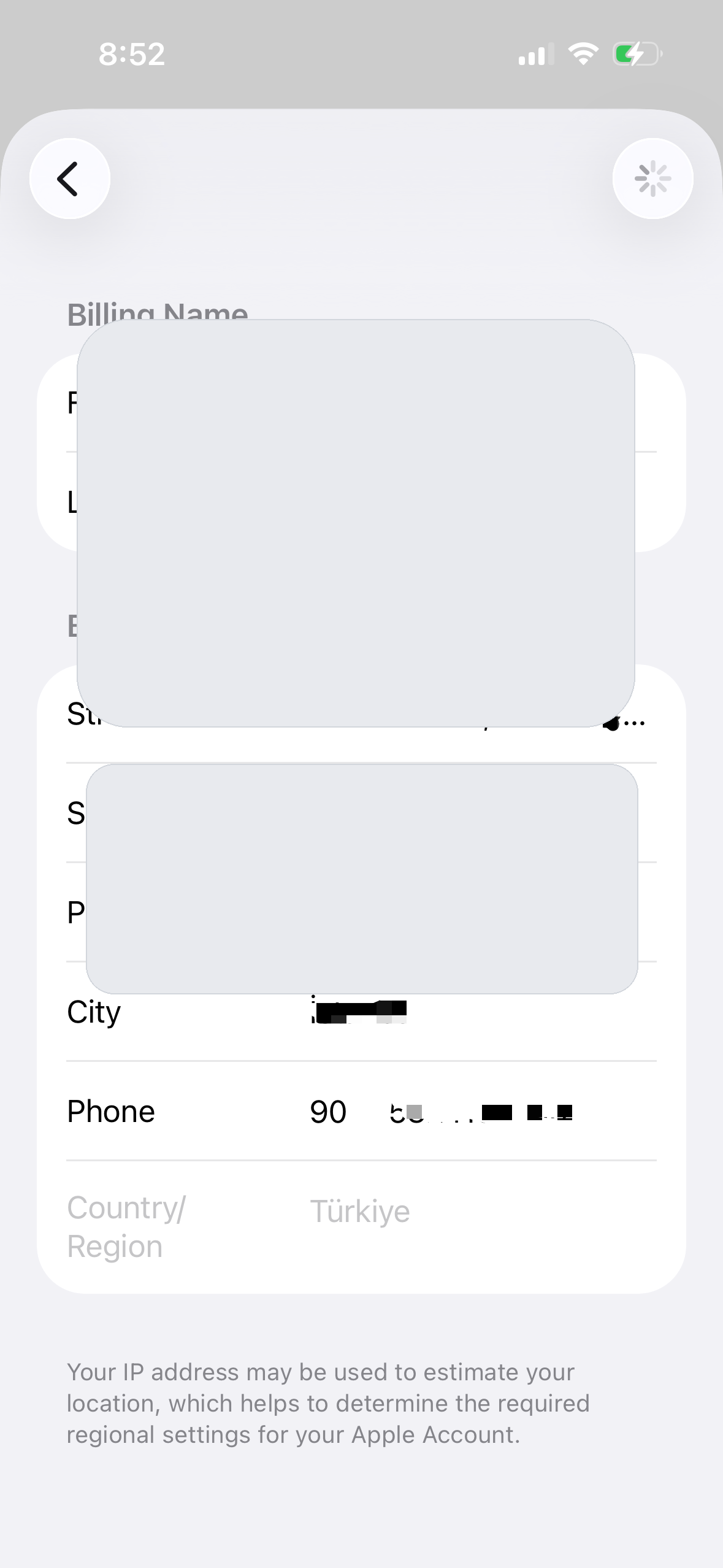 填写 App Store 账单地址